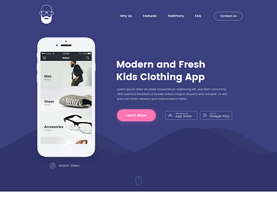 Daily UI Challenge #003 - Landing Page 003 adobe experience design adobe xd branding clothing daily 100 daily 100 challenge experince design illustration landing page mobile app design product ui ui design user experience ux ux design web deisgn website concept website design
