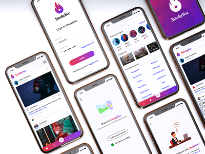 Smoke Live - Mobile App design