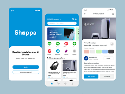 Shoppa UI Application application branding design e commerce graphic design minimalistic online shop simple typography ui ui kit uiux ux