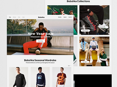 Bobshka Clothing Website appparel branding clothing clothing website design graphic design logo shirt shirt website typography ui ux website