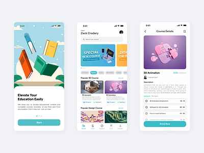 GoCourse - Education App app course design education online school ui