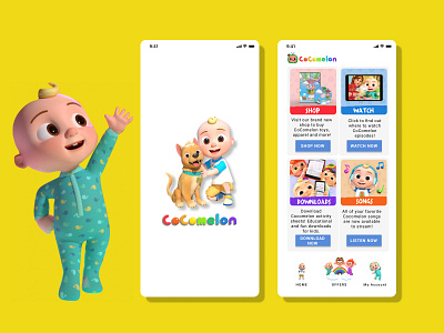 CoComelon UI 3d app branding cartoon cocomelon design graphic design illustration logo ui vector