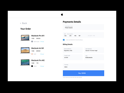 Credit Card Checkout #apple#macbook apple checkoutpage design ui