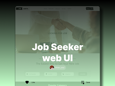 Creative & Modern Web UI design Of Job Seeker. best ui best ux bestcontent ui uiux design ux