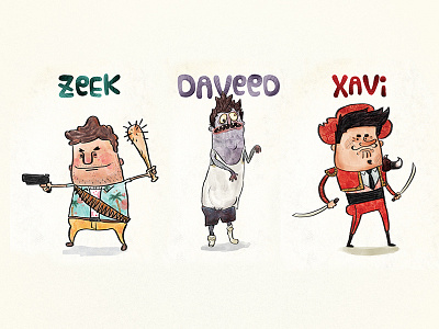 Zombie Gang art cartoon character daveed design digital drawing gang illustration xavi zeek zombie