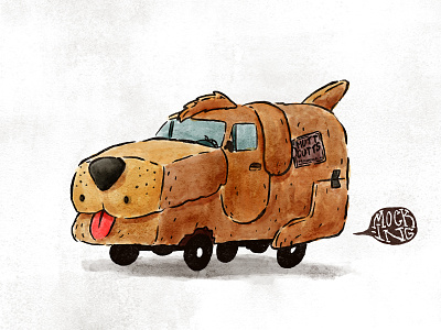 Mutts Cutts car character design cutts dog dumb and dumber illustration jim carrey mutts mutts cutts puppy van water color wheels
