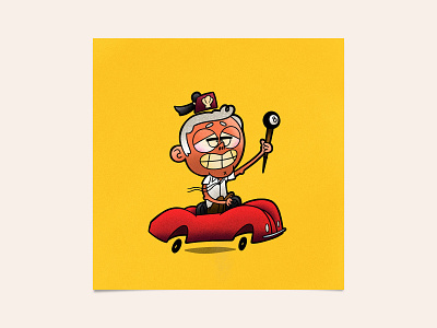 Shell Shriner art bad guys club car character design illustration inktober inktober 2018 red shell shriner yellow