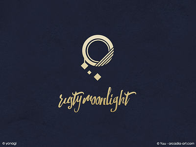 Emblem Design : rusty moonlight circle deco emblem gold moon music symbol