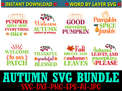 Autumn Svg Bundle autumn branding crafts design fall graphic design illustration logo pumpkin svg vector