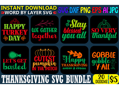 Thanksgiving Svg Bundle. crafts design give thaks graphic design illustration love thanks thanksgiving typography vector