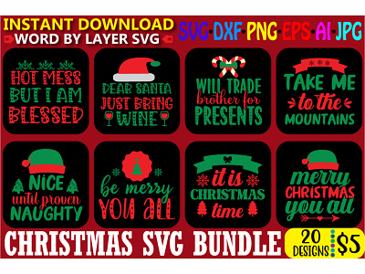 Christmas Svg Bundle. christmas crafts design graphic design logo love santa typography vector winter