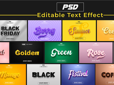 3d editable text effect template style text