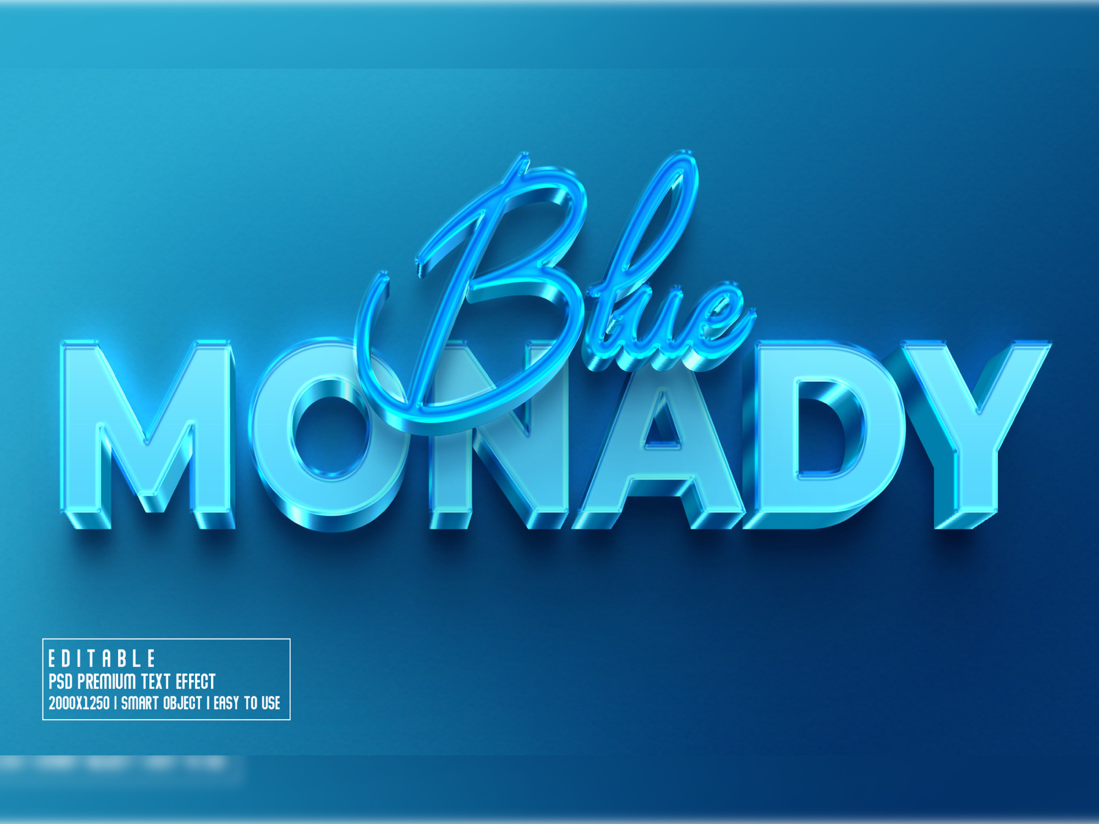 Blue Monday 3d Editable psd Text Effect Style by Md Jahidul99 on Dribbble