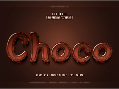 Choco 3d Editable psd Text Effect Style choco 3d text effect choco text choco text effect letter effect