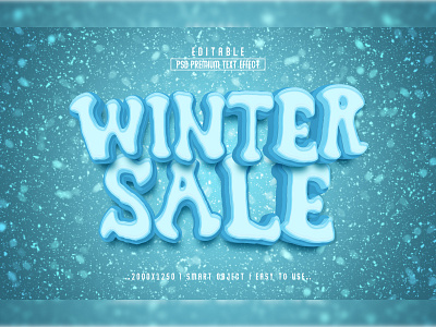 Winter Sale 3d Editable psd Text Effect Style letter effect winter sale winter sale 3d text effect winter sale text effect