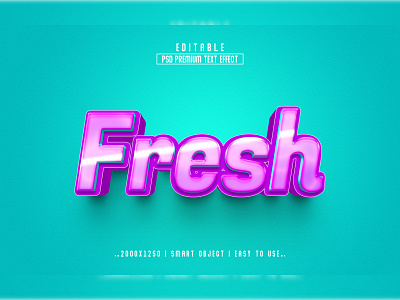 Fresh 3d Editable psd Text Effect Style 3d effect fresh 3d text effect fresh effect fresh text