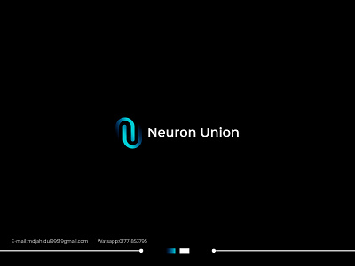 N+U Letter Logo For Neuron Union Logo Design Concept brand logo branding company logo design graphic design letter effect logo logo concept logodesign new logo nu letter logo style text union logo