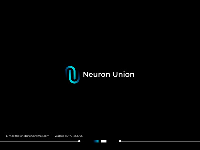 N+U Letter Logo For Neuron Union Logo Design Concept