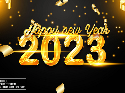 Happy New Year 2023 3D Editable PSD Text Effect Style 2023 2023 3d text effect 2023 3d text effect style 3d 3d title branding design graphic design happy new year illustration letter effect logo new style style text text text effect typo