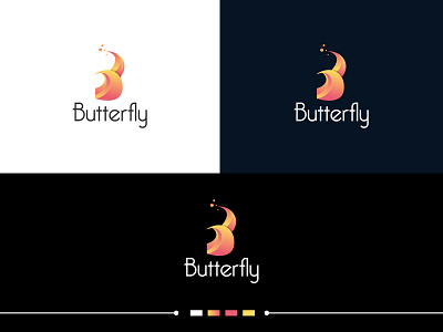 B Letter Logo For Butterfly Logo Design Concept