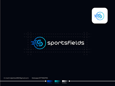 S Letter Logo For SPORTSFIELDS Logo Design Concept 3d title brand logo branding company logo design graphic design illustration letter effect logo logo concept logo design new logo sport logo style text