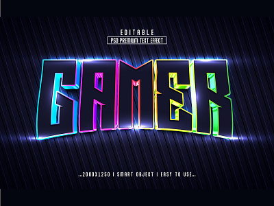 Gamer 3d Editable psd Text Effect Style 3d 3d text effect 3d title branding design gamer gamer text graphic design illustration letter effect logo style text text effect text style ui vector