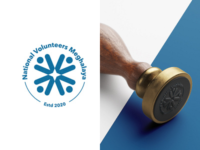 National Volunteers alt. logo branding design flat illustration logo logodesign stamp vector volunteers