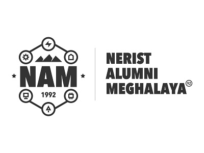 NERIST Alumni Meghalaya Logo avenir next branding college design flat icon letterform logo logodesign logotype minimal type vector