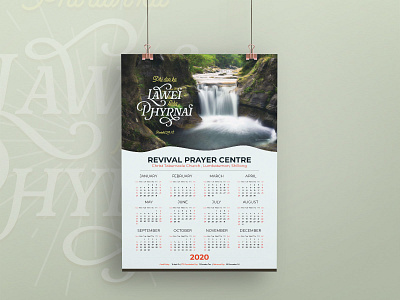 Calendar 2020 'Lawei ba phyrnai' 2020 calendar design photography poster poster design print print design typography