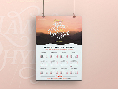 Calendar 2020 'Lawei ba phyrnai' (Variant 2) 2020 calendar design calendar2020 design lettering art mockup photography poster poster design typography