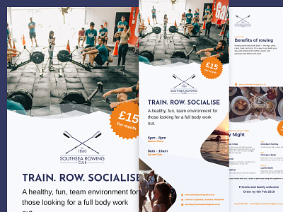 Southsea Rowing Club new brand mockups branding design marketing poster slideshow