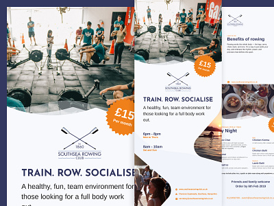 Southsea Rowing Club new brand mockups