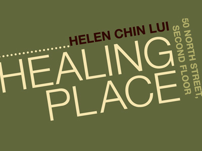 Healing Place Business Card graphic design green poster