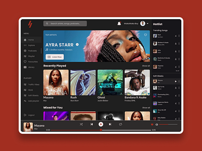 Winamp Music App Redesign app dashboard ui design ui ui ux ux