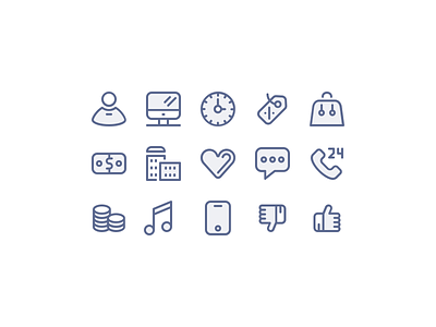 Outlined Icons for E-commerce applications e commerce gui icons outlined set shop store stroke ui
