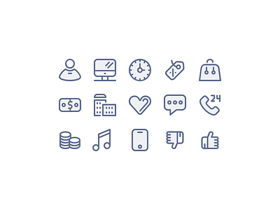 Outlined Icons for E-commerce applications