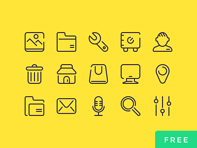 25 Free UI Icons free graphic design gui elements icon outline outline icons set ui vector