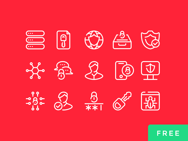 Cyber Security - Part 01 protection bags user virus freebie free psd vector icons security cyber security