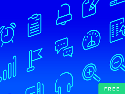 Neon Blue UI Icons Free free graphic design gui elements icon outline outline icons psd set ui vector