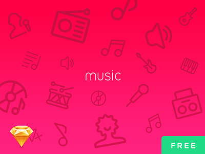 Music UI Icons Free PSD + Sketch audio icons free icons music psd sketch ui vector
