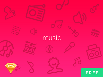 Music UI Icons Free PSD + Sketch