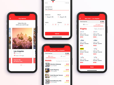 App for Smart Travelers application flights hotels ios iphone x travel ui design