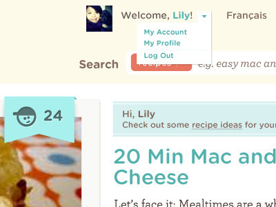 More UI elements for food site pitch design interface ui