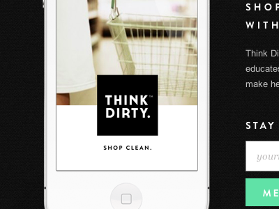 Think Dirty™ App landing page