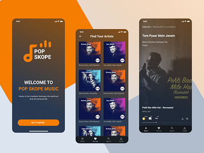 Pop Skope - Music App design graphic design illustration ui ux vector