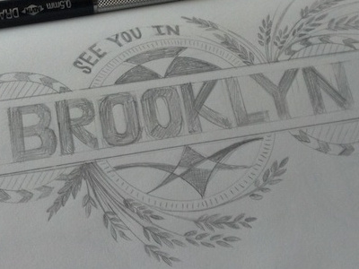 See you in Brooklyn brooklyn custom draft lettering new york save the date treatment type typography wedding