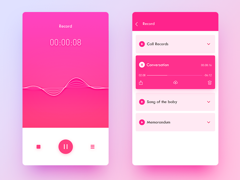 Sound Record by FUFU.Hu on Dribbble