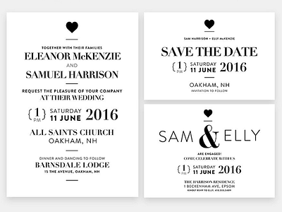 Modern Typography Wedding Suite Template