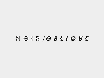 Noir / oblique black clean logo logodesign minimal white
