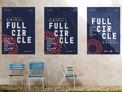 Full circle nightlife event flyer logo poster